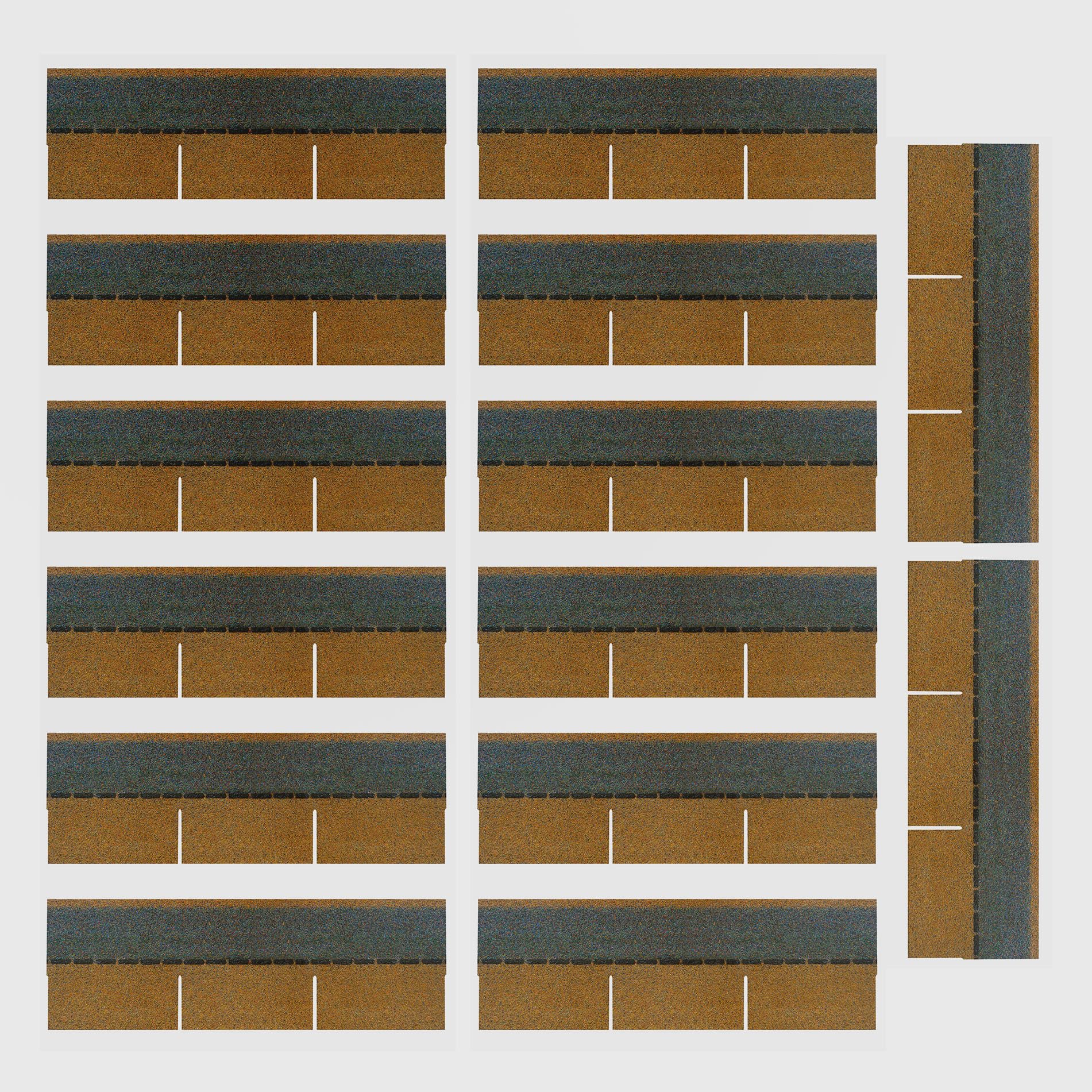 Asphalt Shingles 14 pcs, Roof Asphalt Tile Facilitate Roof Repairing, Outdoor Storage Shed Roof, Garage Roof, Pet House Standard Sizes Easy to Install (Tan 3-Tab)