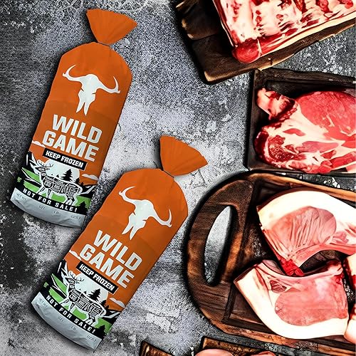 Miniatura 10 de Skywin Wild Game - Bolsas de carne de 3 a 5 libras  6 x 14 pulgadas, paquete de 50 bolsas de carne molida para almacenamiento en congelador, bolsas