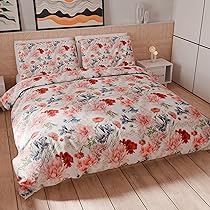 PETTI Artigiani Italiani – Set Copripiumino Matrimoniale 240×220 cm (2 Federe 50×80 cm Incluse), Parure Copripiumino Microfibra con Stampa Digitale Floreale 19 00 – Made in Italy