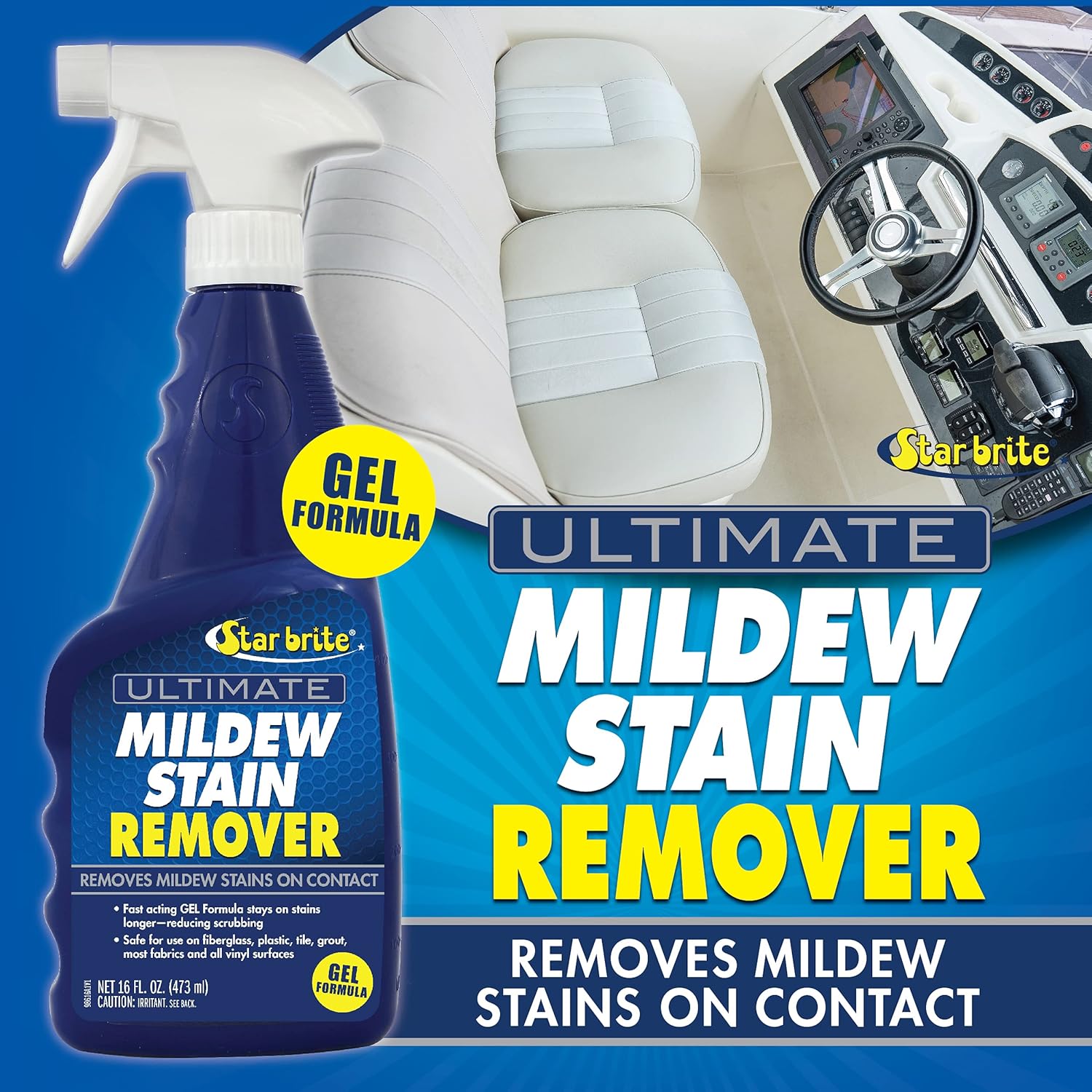 STAR BRITE Ultimate Vinyl Guard + Ultimate Mildew Stain Remover Spray Gel - Clean & Protect Fiberglass, Vinyl, Plastic, Tile, Leather & Most Fabrics - Removes Stains + Prevent Fading & Cracking