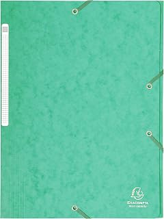 Exacompta - 17103H - Caja de 25 subcarpetas con gomas elásticas - bolsillos con 3 solapas de capacidad Maxi - en cartulina brillo - dimensiones 24 x 32 cm para documentos en formato A4 - color verde