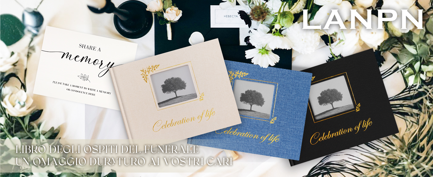 Libro Degli Ospiti Per Funerali A4 Grigio - 100 Pagine Rigate Con Scatola Regalo E Nastro In Raso