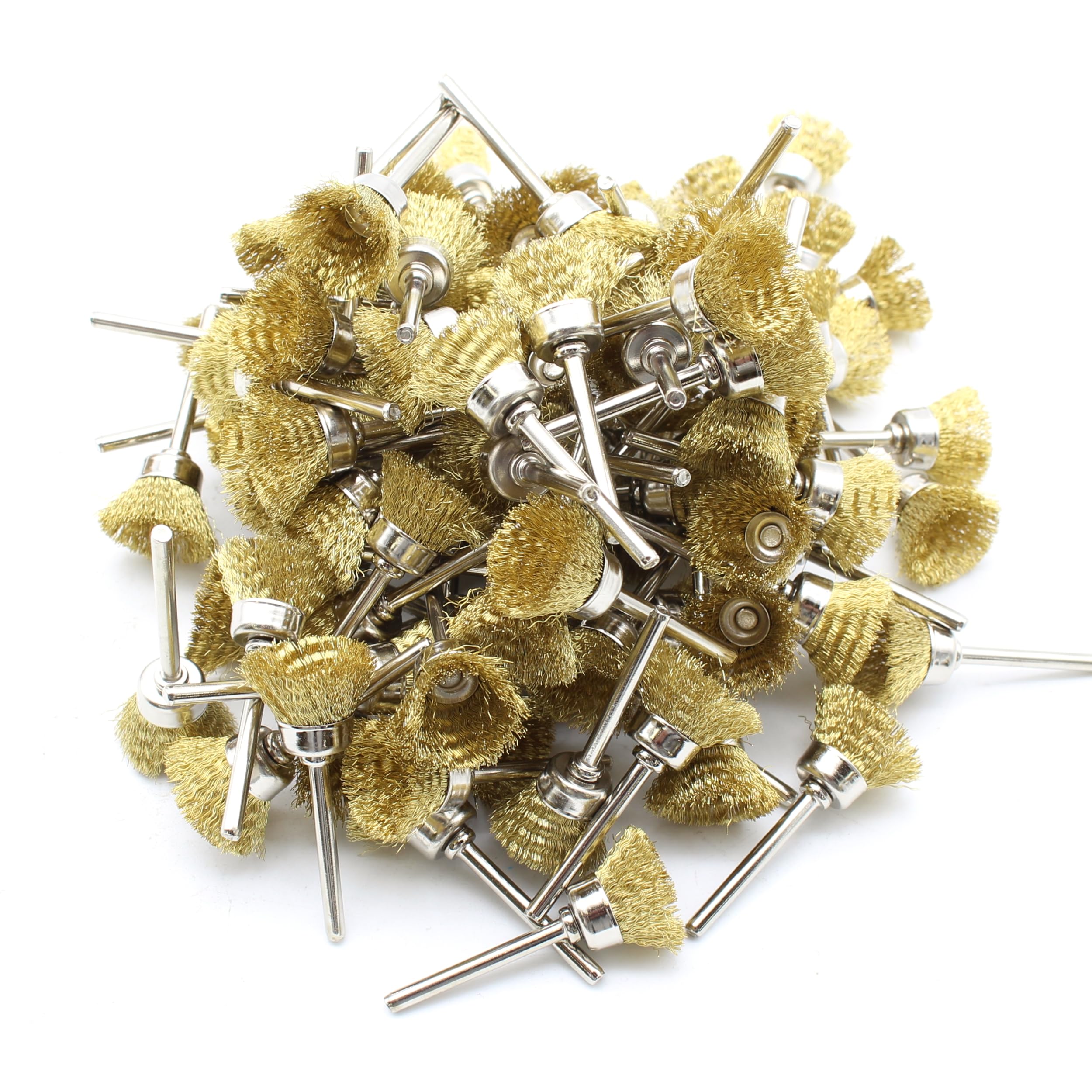 TMAX 100p Brass Bristle 1/2" Cup Wire Brush Wheel for Dremel &amp; Rotary Tool