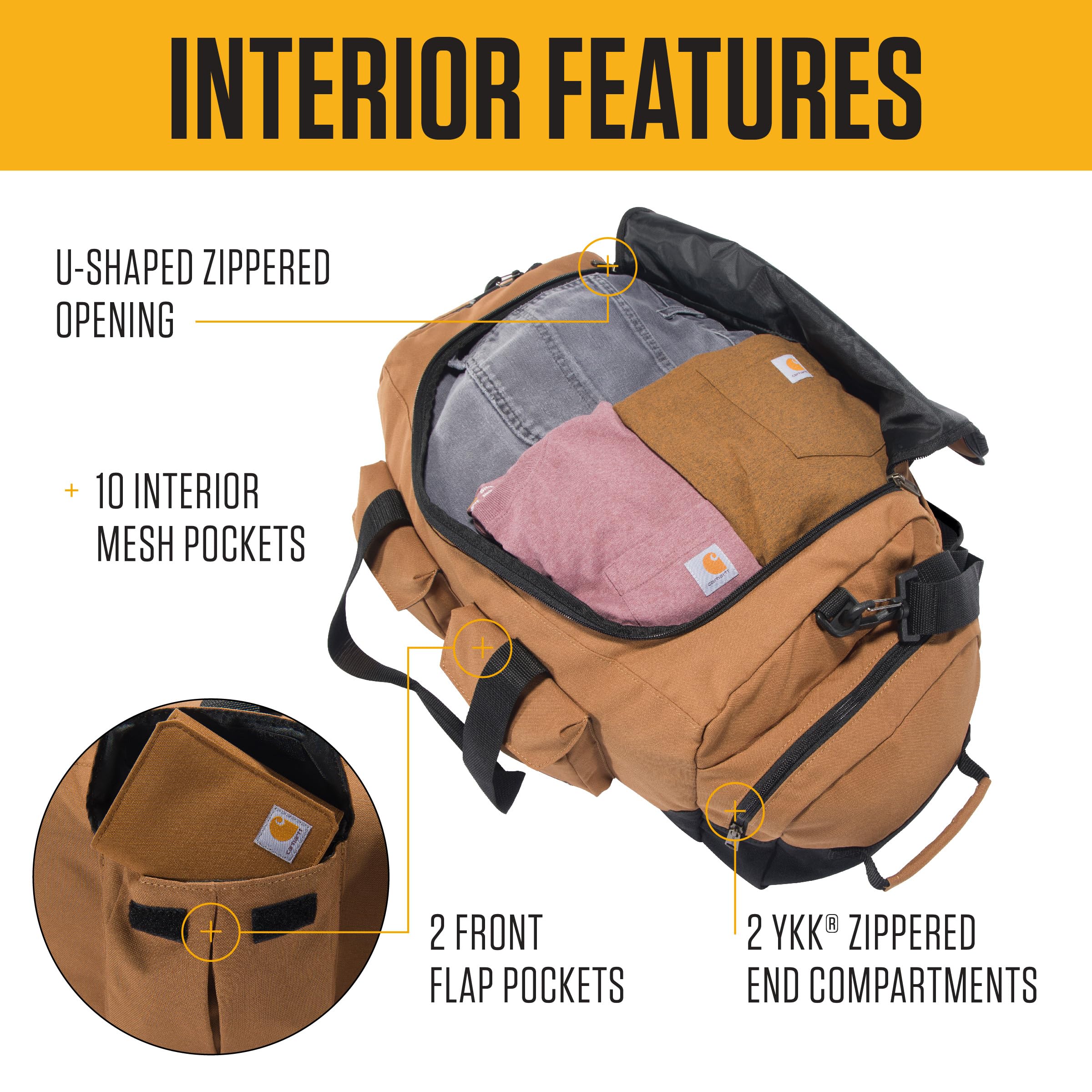 バッグ Carhartt Utility Duffel 40L Carhartt 40L Utility Duffel, Heavy-Duty Gear Bag for Jobsite, Gym