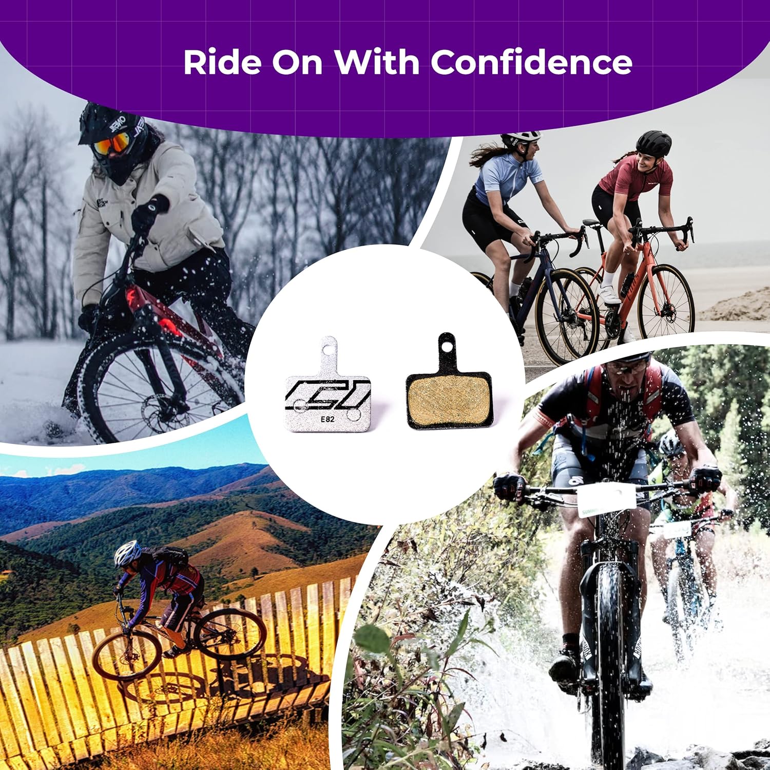 Bike Disc Brake Pads Compatible with/Replacement for Shimano Deore LX Alivio Altus Surron Tektro Orion Gemini TRP Hylex HYRD Spyre Spyke Dash - for Road/Mountain Bikes/emtb 82