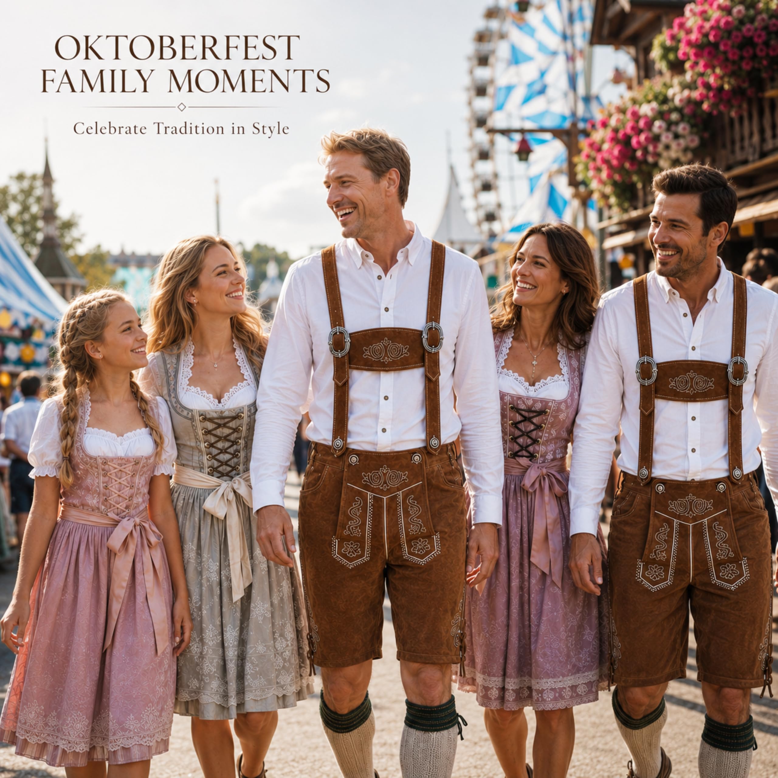 McWilliams Lederhosen Autentyczne bawarskie niemieckie brązowe spodnie skórzane Oktoberfest