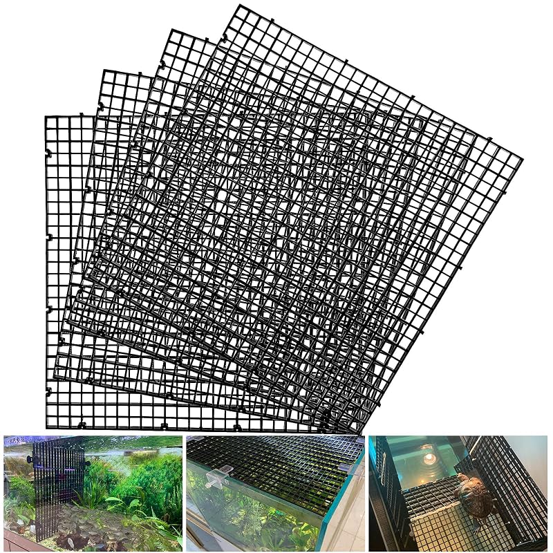 Divisor de Aquário em Grade Plástica Ajustável Weramics Preto, Pacote com 4