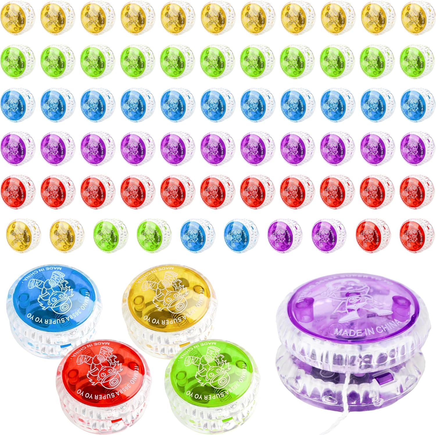 70 Pcs Light up Yo Yo Bulk LED Responsive Ball Plastic Responsive Bearing Ball for Beginner Level Kids Birthday Christmas Stocking Stuffers