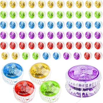 70 Pcs Light up Yo Yo Bulk LED Responsive Ball Plastic Responsive Bearing Ball for Beginner Level Kids Birthday Christmas Stocking Stuffers