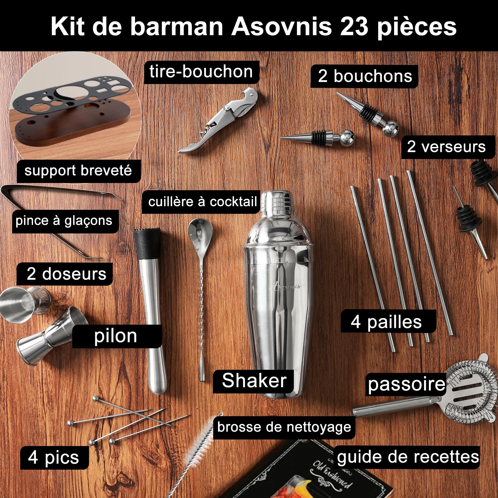 Cocktail Shaker Set bambù yuan