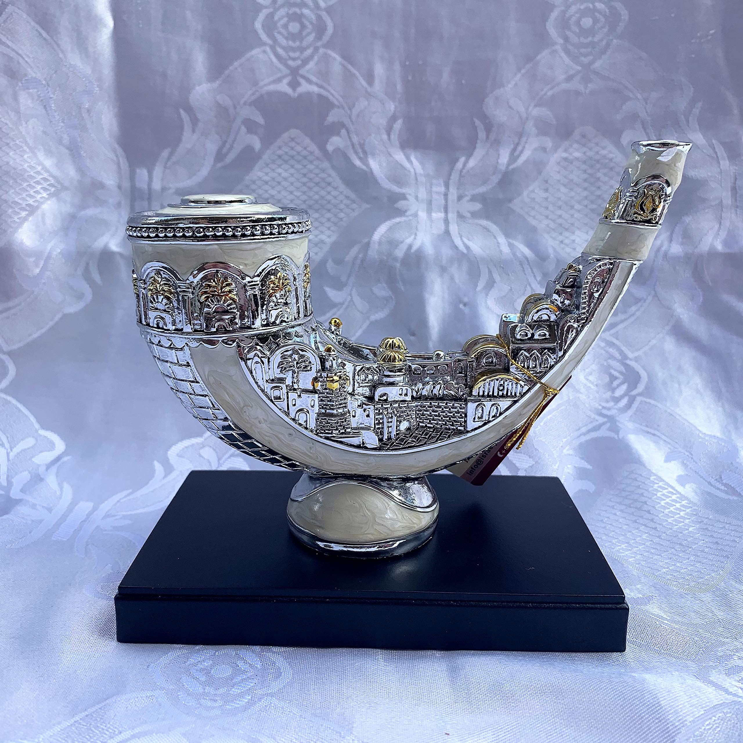 Silver with Jerusalem and White Enamel Finish