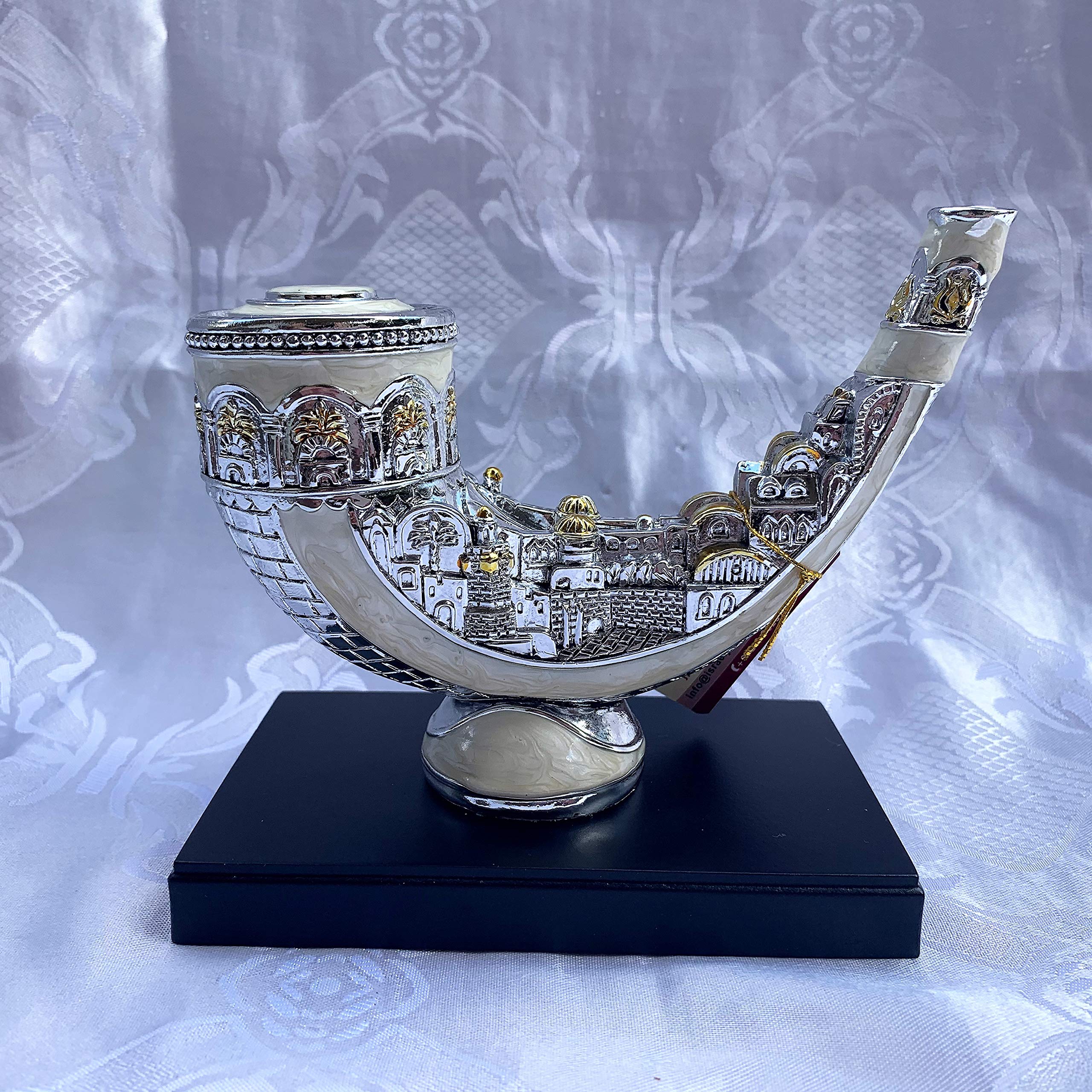 Silver with Jerusalem and White Enamel Finish
