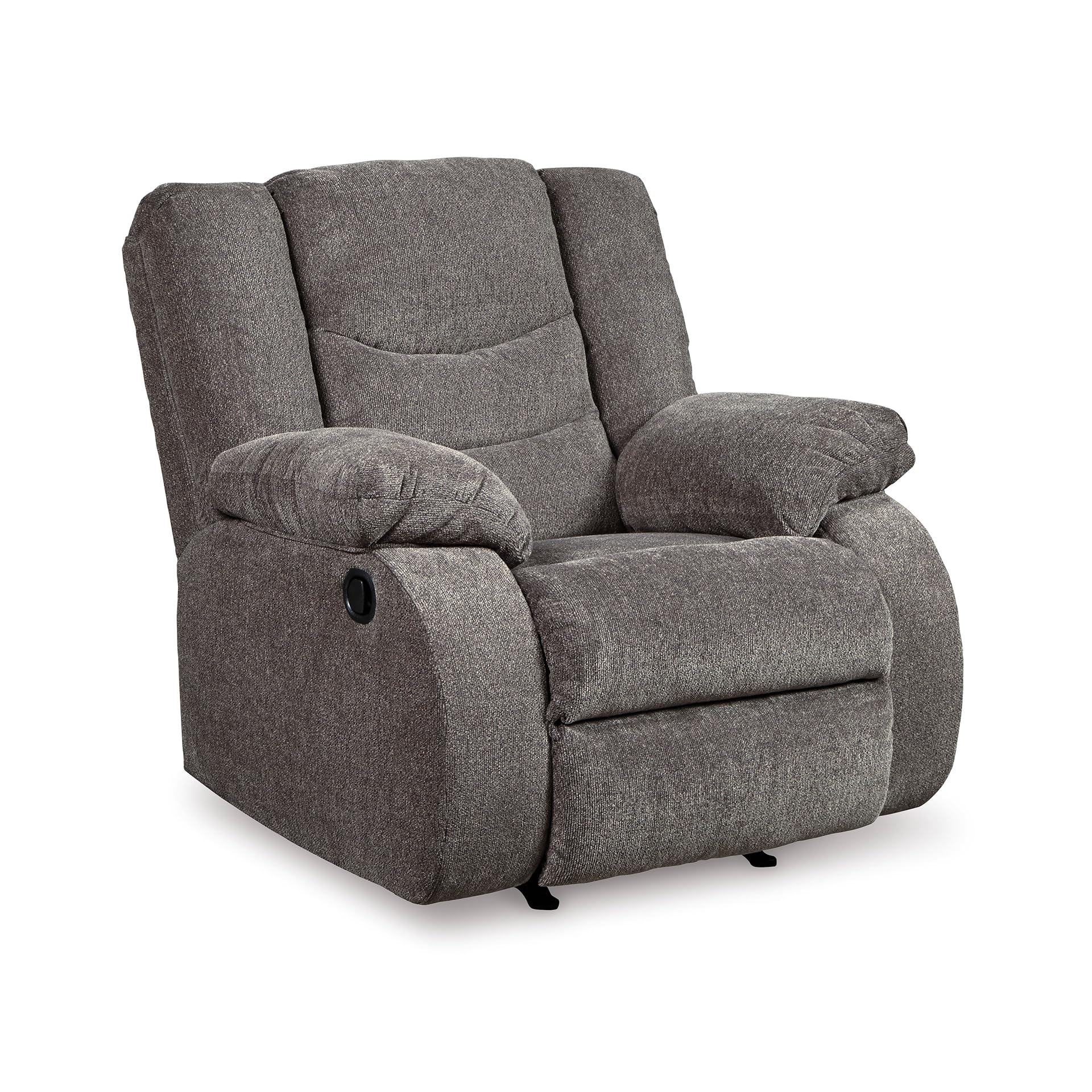 Signature Design by Ashley Tulen Modern Manual Pull Tab Rocker Recliner, Dark Gray