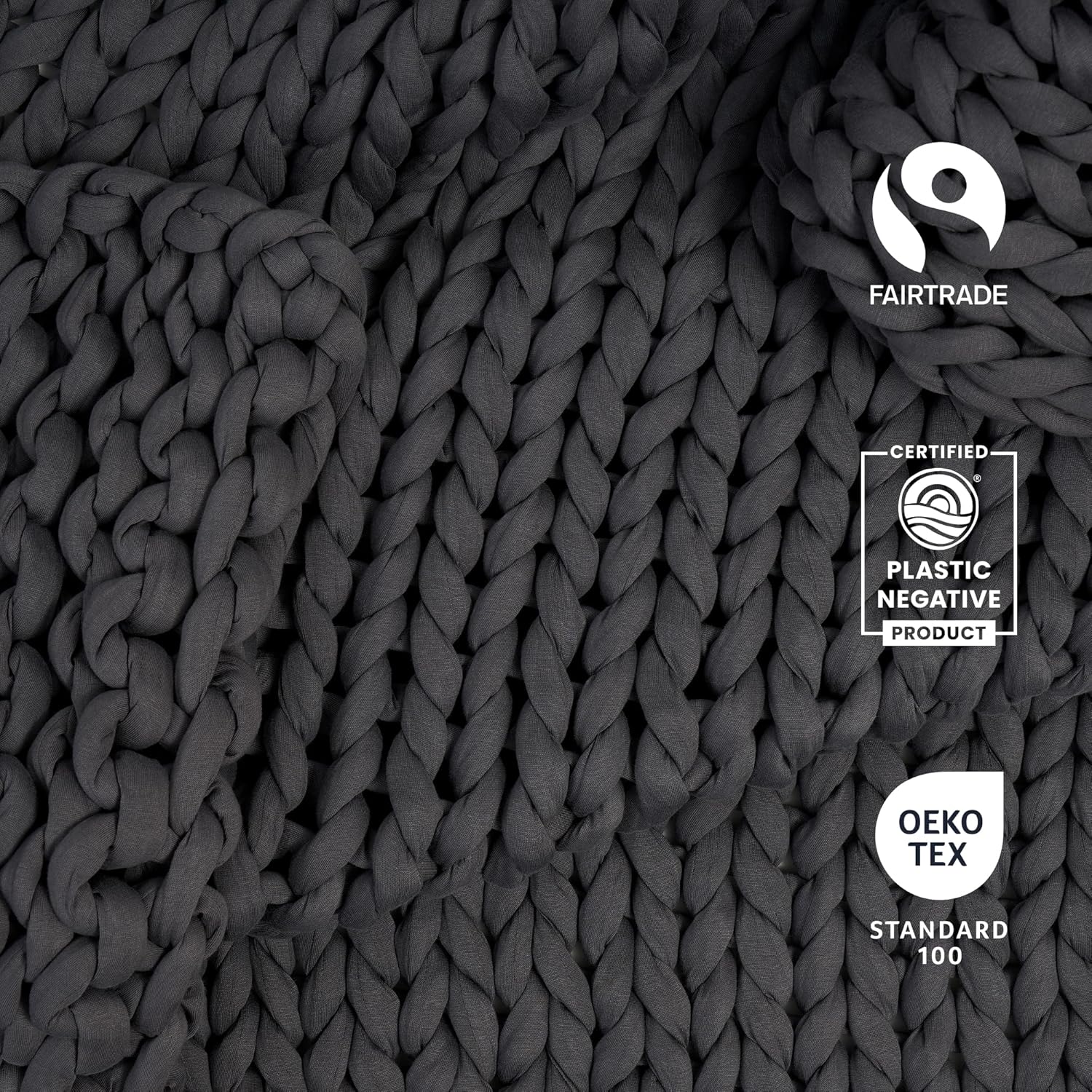 Bearaby Weighted Blanket 15 lbs (40"x72") – Asteroid Grey Blanket Recycled Polyester – Eco-Friendly, Heavy Throw for Adults – Soft, Breathable, Sustainable Comfort - Image 4