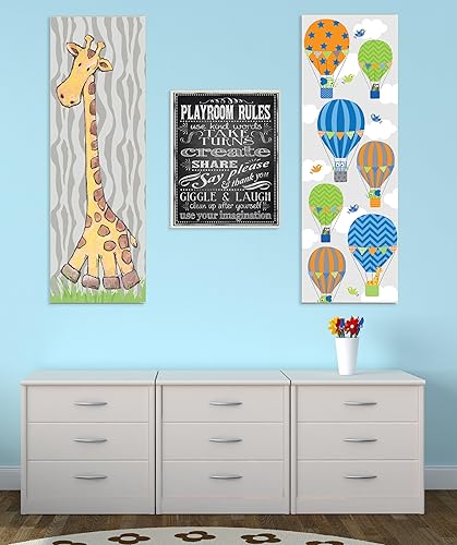 Miniatura 2 de Stupell - Lienzo decorativo para pared, diseño de reglas en blanco y negro para sala de juegos, 16 x 20 pulgadas, multicolor