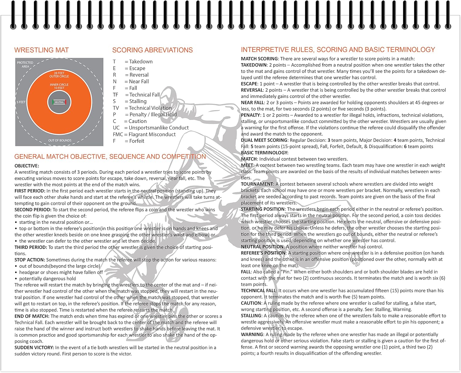 Perfect Strike Wrestling Scorebook with Rules and Scoring Instructions : Heavy Duty. Meets and Tournaments. TS-15-FS-H.