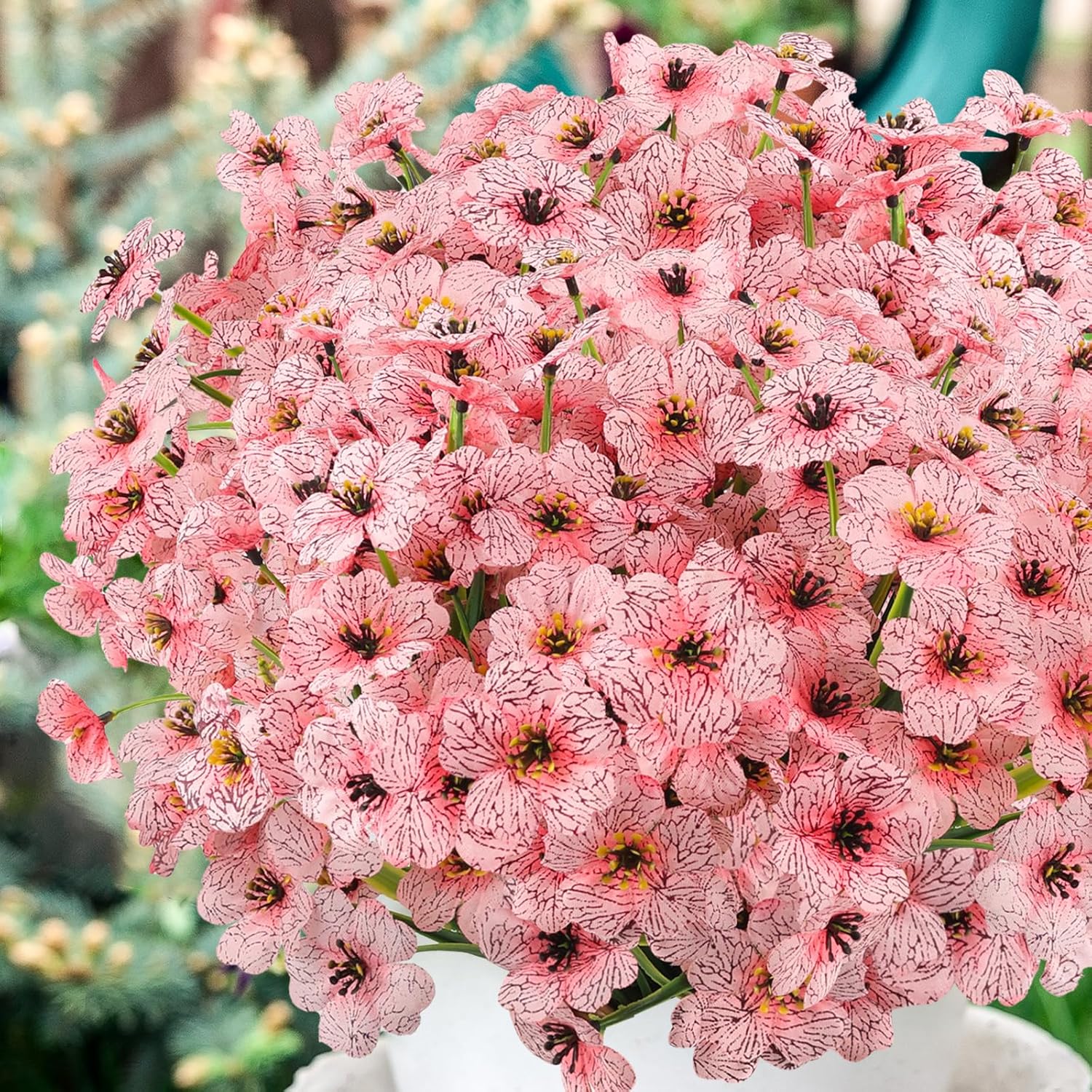 MACTING Artificial Flowers for Outdoors 6 Bundles Fake Spring Flowers UV Resistant No Fade Faux Plastic Flowers for Hanging Planters Window Patio Porch Yard Garden Indoor Outside Decoration,Pink - Image 9