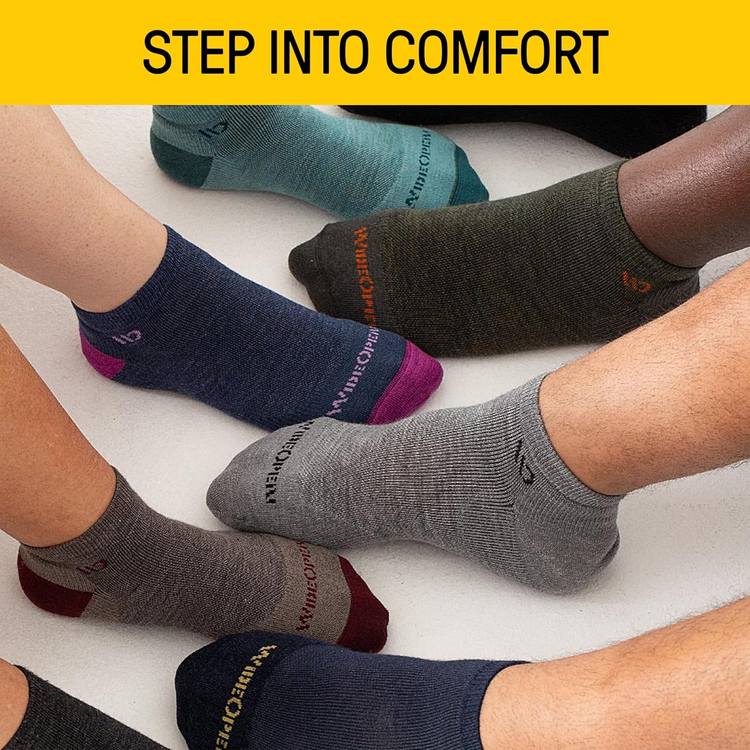 Wide Open Quarter Women's Merino Wool Socks - Single Stripe Everyday Ankle Socks for Wide Feet - Image 3