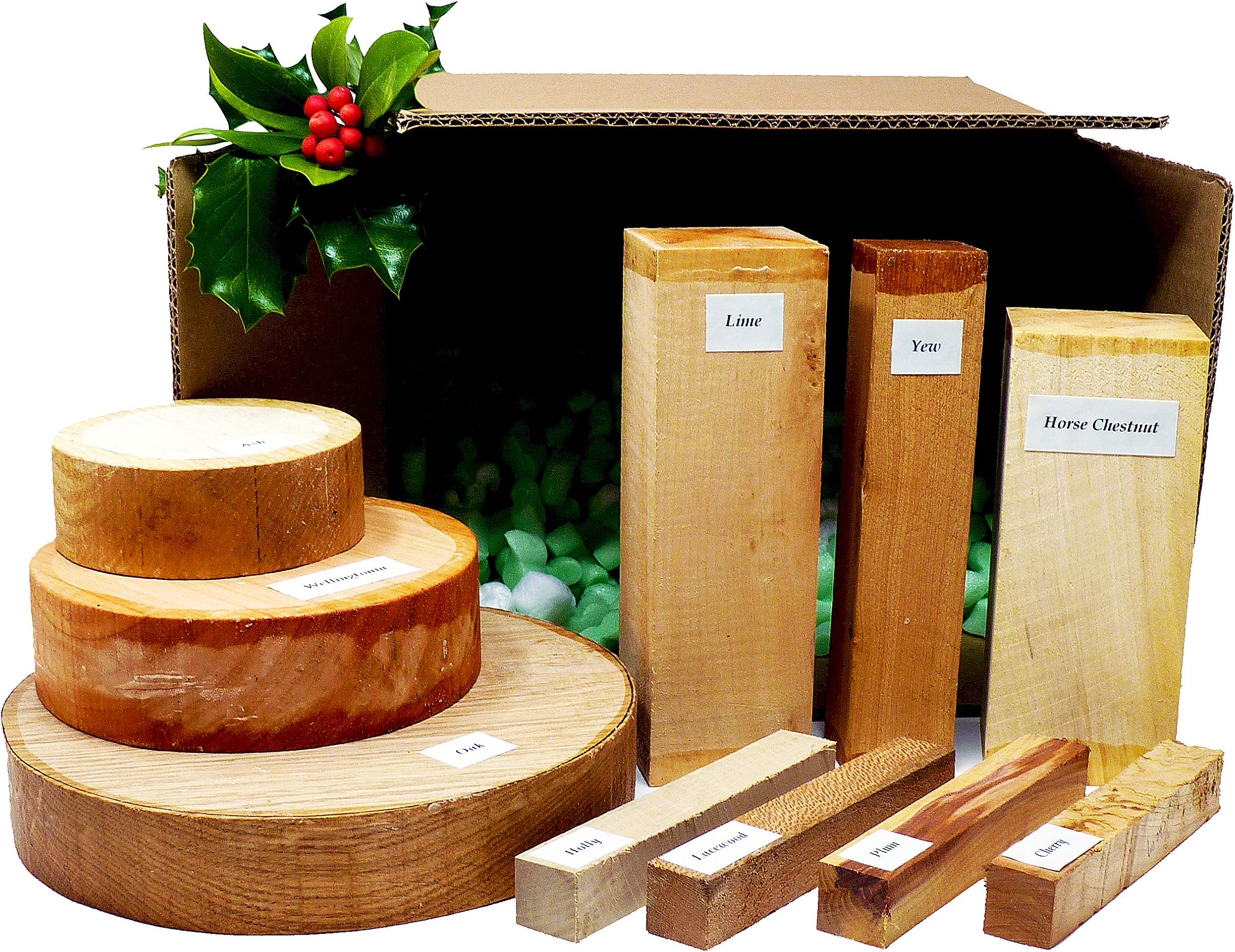 English Lakes Wood Turning Blanks, 10 Piece Wood Turners, Carvers Selection Box, Gift/Present, Excellent Quality Hardwood Carving, Turning Bowl Spindle Pen Blanks, Handmade in England