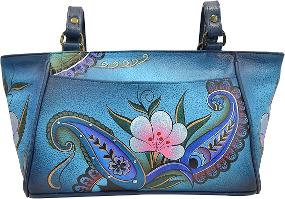 Anna by Anuschka Womens Leather Small Tote Handbag, Hand-Painted Original Artwork