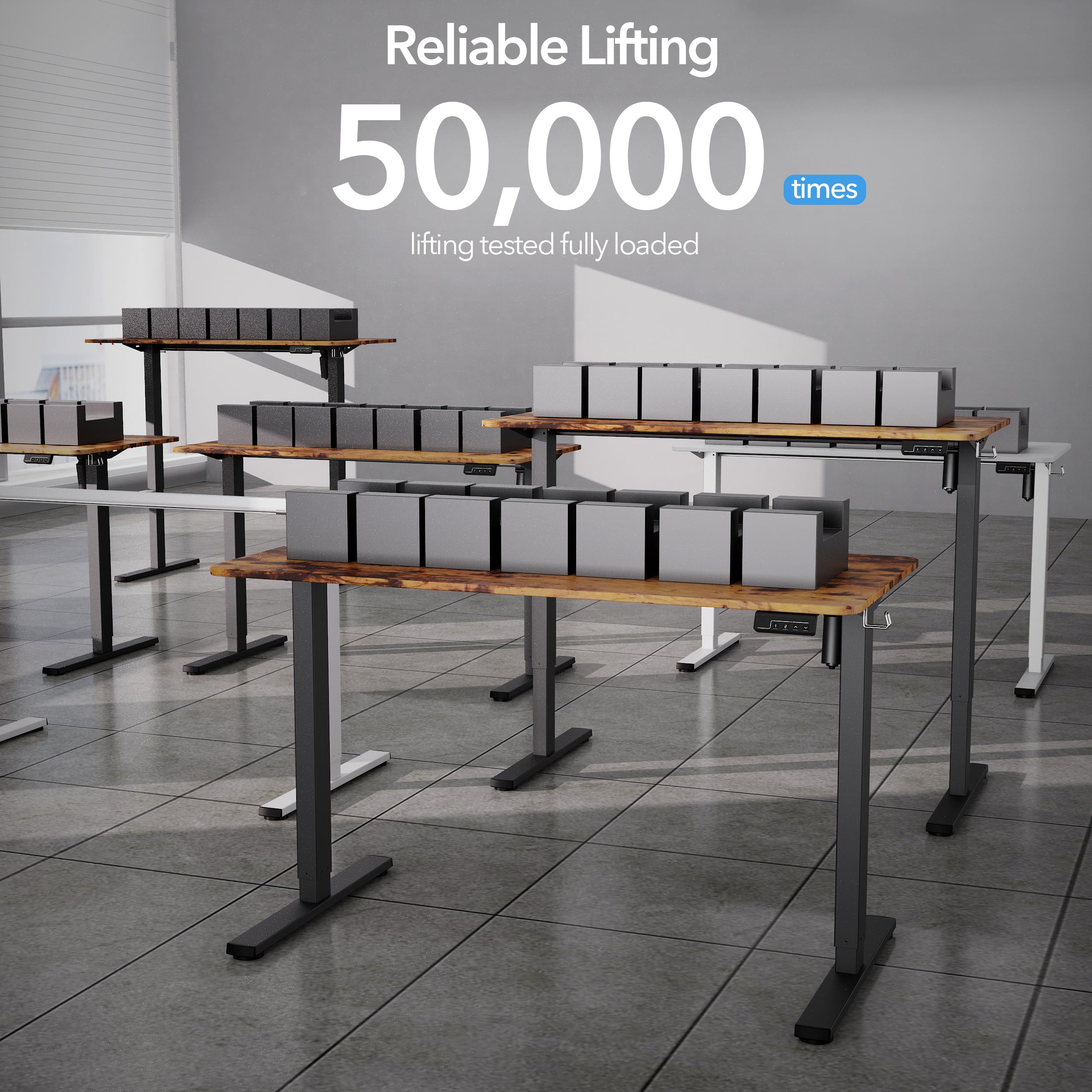 Amazon | LongKe(ロングケ) 電動スタンディングデスク 高さ調節可能