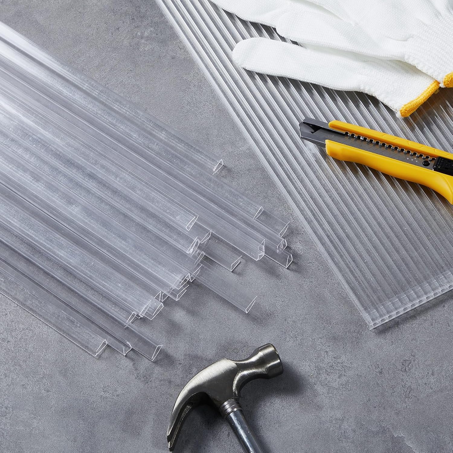 50 Pcs Polycarbonate Greenhouse Panels U Connector Profile U Polycarbonate Profile U Channel U End Cap for Twin Wall Greenhouse Panels Prevent Dust, Rain, Fit 6mm or 4mm Panels, 2ft Length