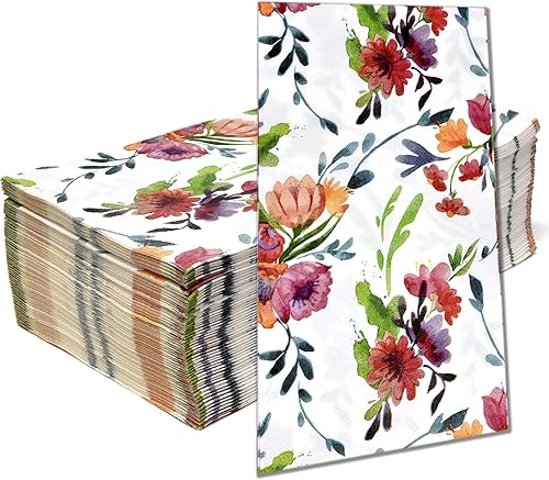 Miniatura 2 de Gift Boutique 100 servilletas florales de acuarela desechables de papel flor jardín cena servilleta de mano para baño polvo habitación fiesta