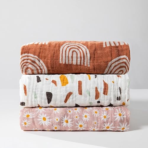 Miniatura 7 de Babyletto Sábana de cuna 100% algodón orgánico, certificado GOTS, 360, muselina ultrasuave y transpirable, terrazo