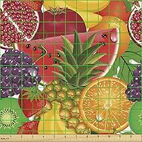 Vista 197 de Ambesonne Tela Geométrica por Yarda, Diseño Monocromo Patrón Abstracto de Líneas Continuas sobre Fondo Liso, Tela de Punto Elástico para Ropa