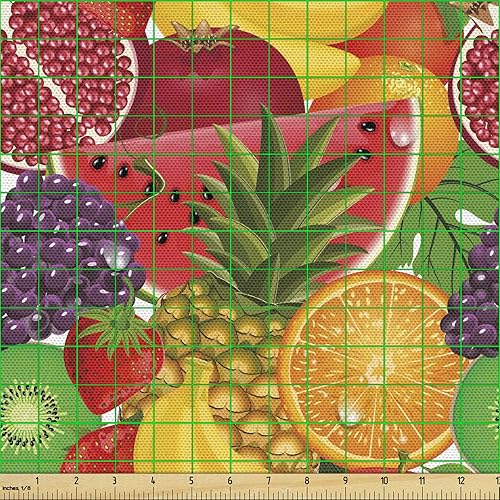 Miniatura 197 de Ambesonne Tela Geométrica por Yarda, Diseño Monocromo Patrón Abstracto de Líneas Continuas sobre Fondo Liso, Tela de Punto Elástico para Ropa