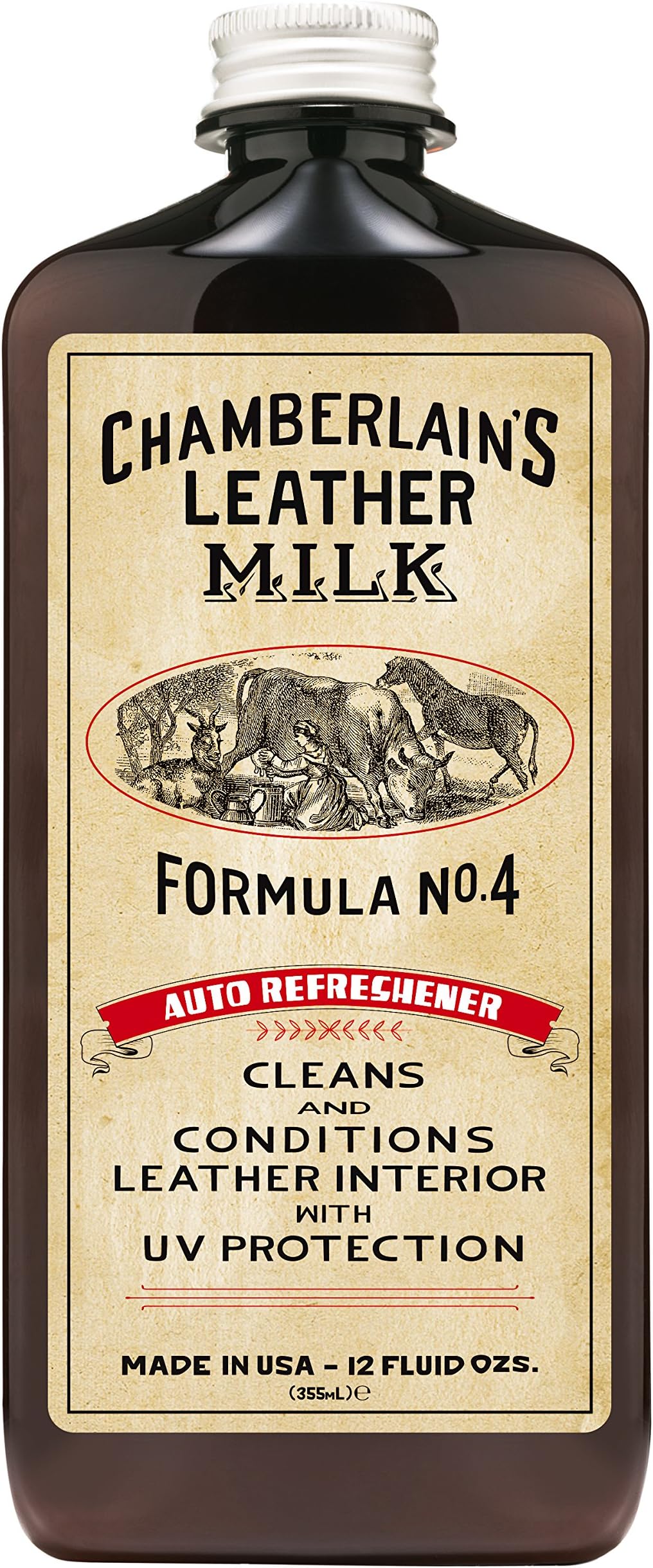 Chamberlain's Leather Milk Formula No. 4 - All-Natural Non-Toxic Auto Refreshener Made in the USA - 2 0.35 L