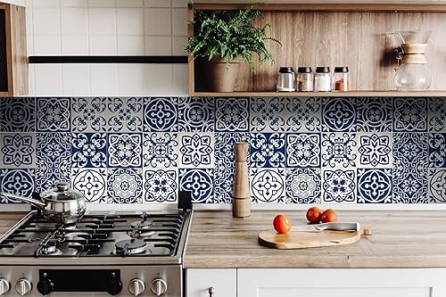 Miniatura 4 de Mi Alma - Adhesivos para azulejos en muro de 6 x 6 pulgadas, 24 unidades, calcomanías de azulejos Talavera, diseño de aplicación ideal para