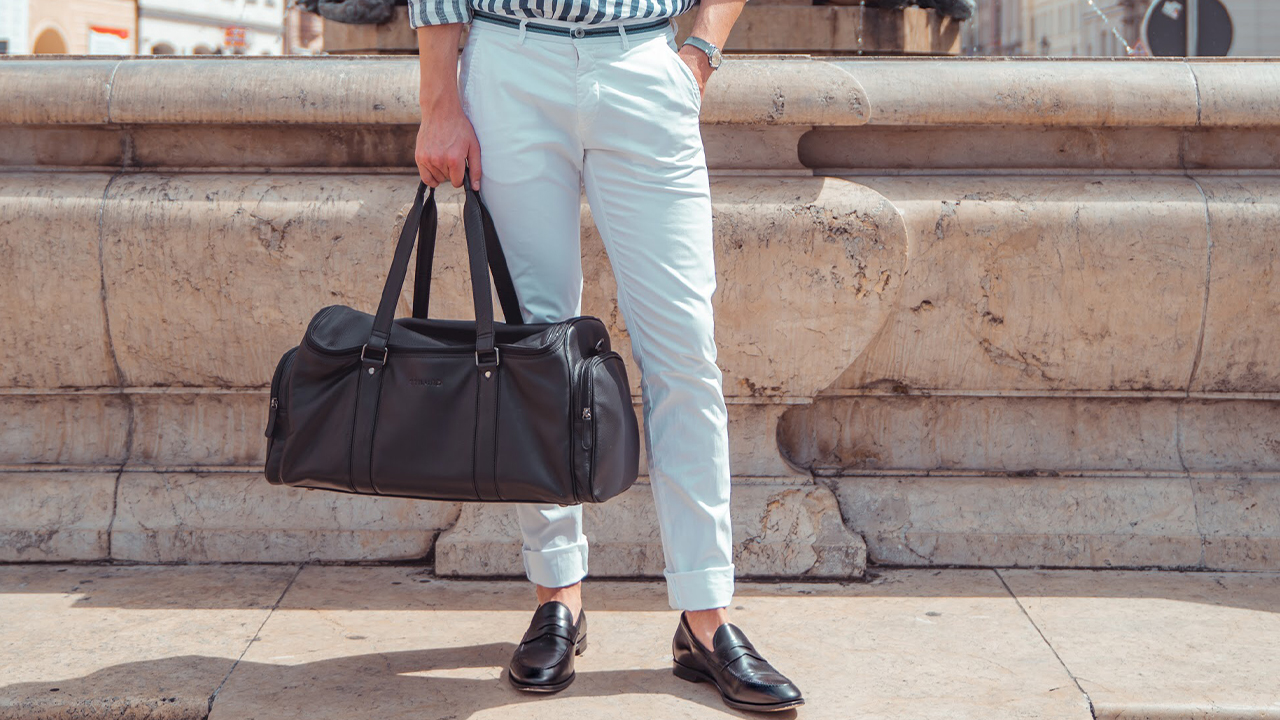 STILORD-Myles-Vintage-Reisetasche-Herren-Leder-Weekender-zum-Umhaengen-Overnight-Duffle-Bag-Grosses-Reisegepaeck-XL-echtes-Rindsleder-FarbeKara-Cognac