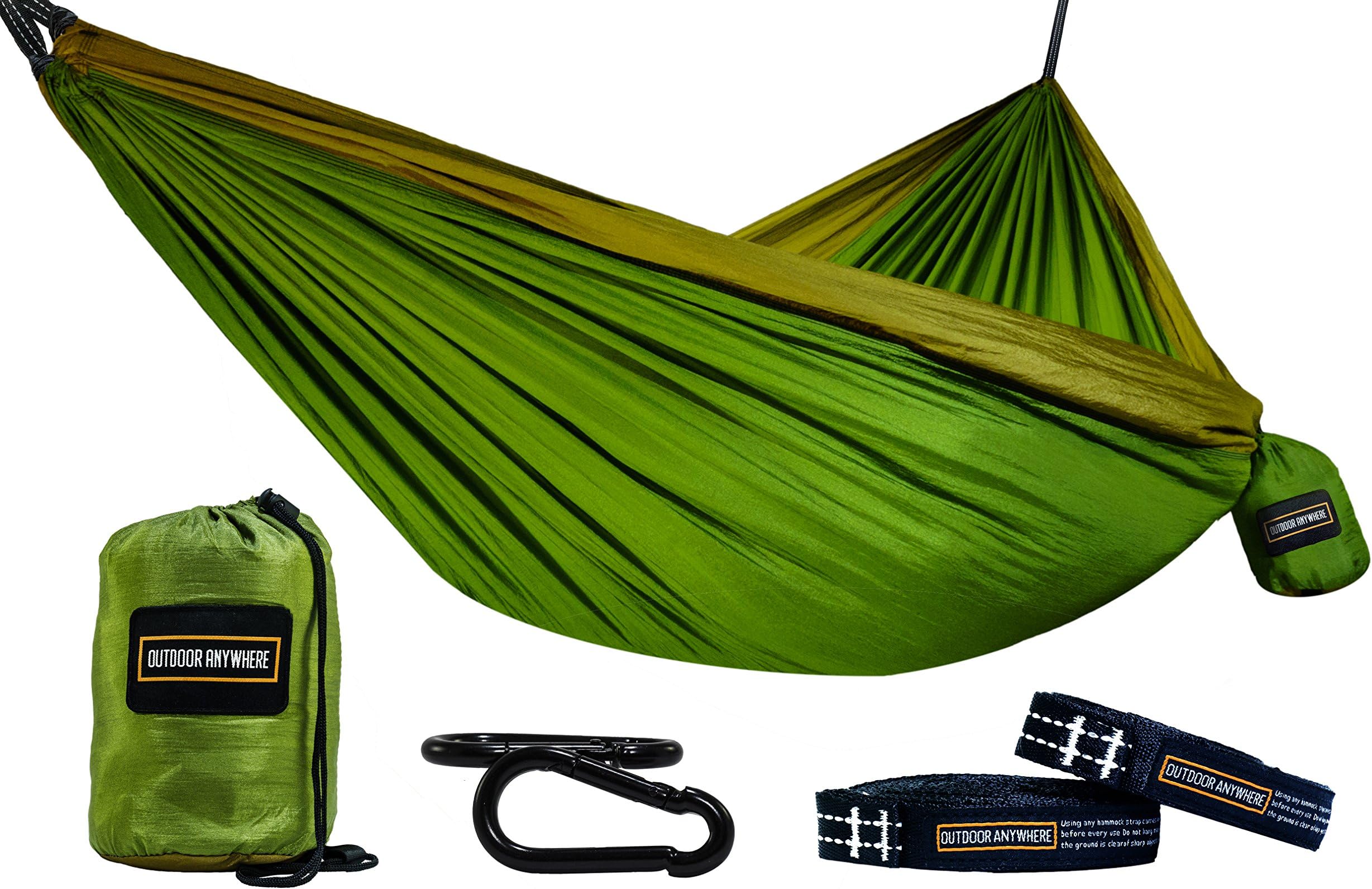 Double Camping Hammock - 15 Loop 9 FT Adjustable Suspension Tree Straps - Lightweight 210T Nylon Hammock for Backpacking - Extra Large 111" (L) x 73" (W) - Supports up to 600 lbs