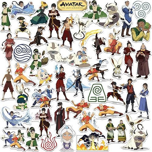 Miniatura 7 de Avatar The Last Airbender - Paquete variado de calcomanías de vinilo grandes de lujo, para laptop, botella de agua, álbumes de recortes, tableta,