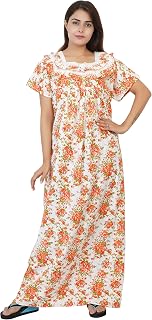 Himanshu Handloom Women's Cotton Printed Maxi Nighty Price In India