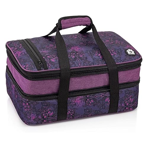 VP Home Double Casserole Insulated Travel Food Containers Carry Bag