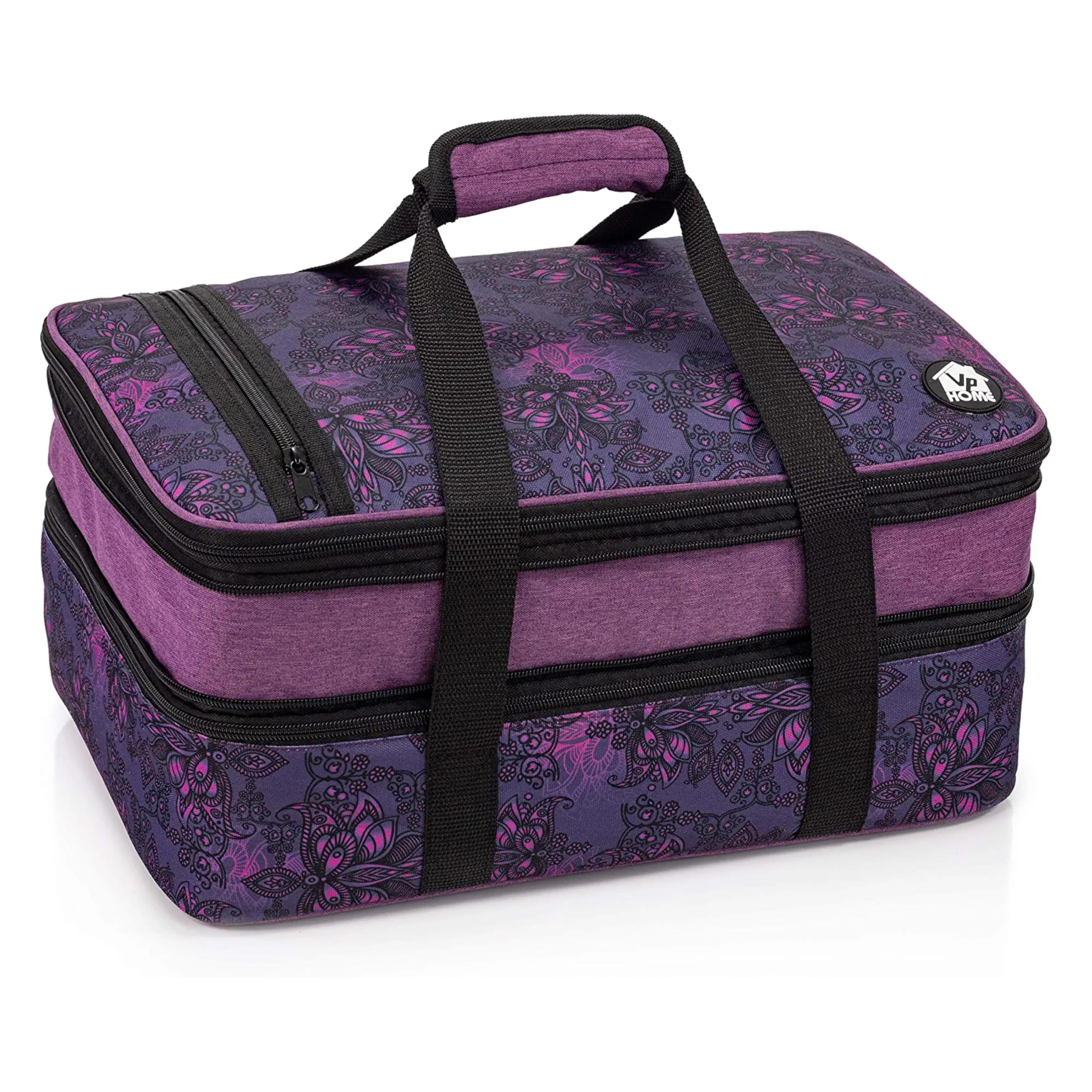 VP Home Double Casserole Insulated Travel Food Containers Carry Bag