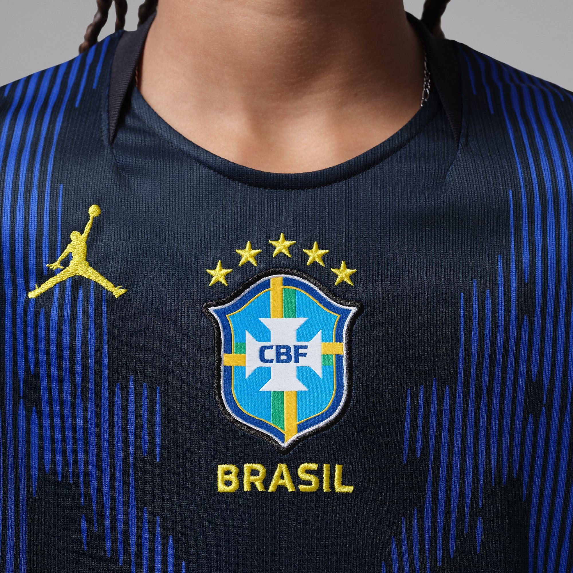 NIKE Brasilien 2026 Auswärtsstadion Jordan Dri-FIT-Replika-Fußballtrikot für ältere Kinder, IU1080