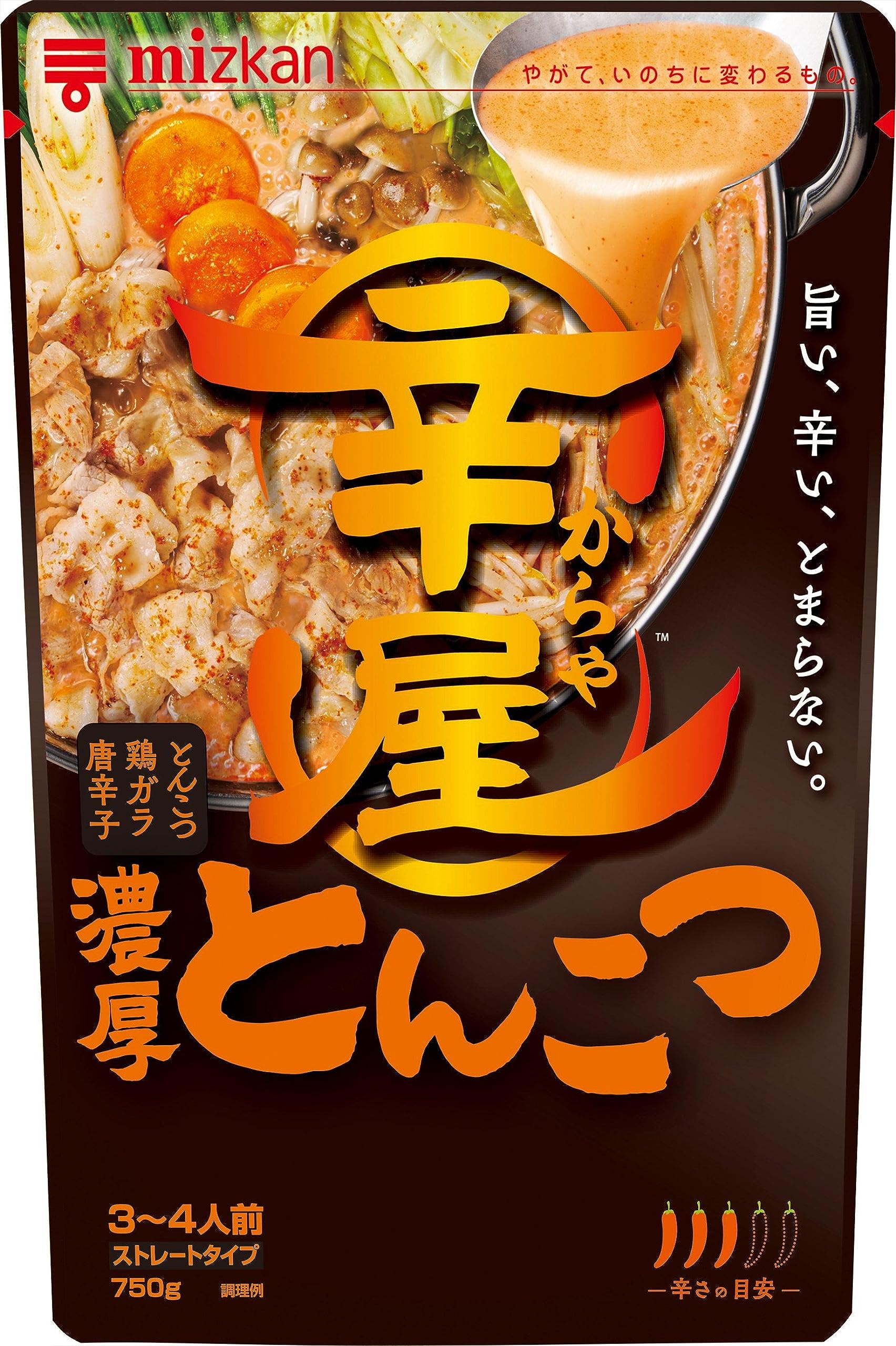 Amazon.co.jp: ミツカン 辛屋 濃厚とんこつ鍋つゆ ストレート 750g 鍋