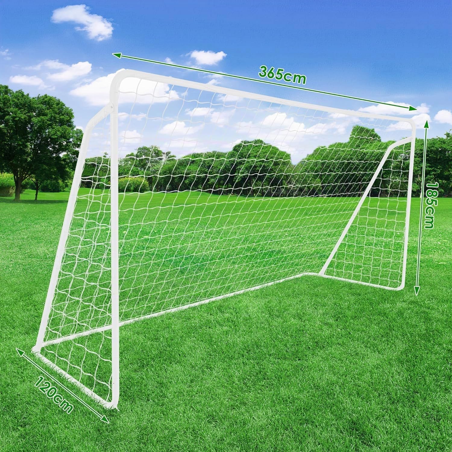 TLSUNNY Porta calcio bambini e adulti 365/240 cm con [rivestimento anti-ruggine] - Porte da calcio grandi inclusa rete per cortile, giardino, le spiagge, le scuole