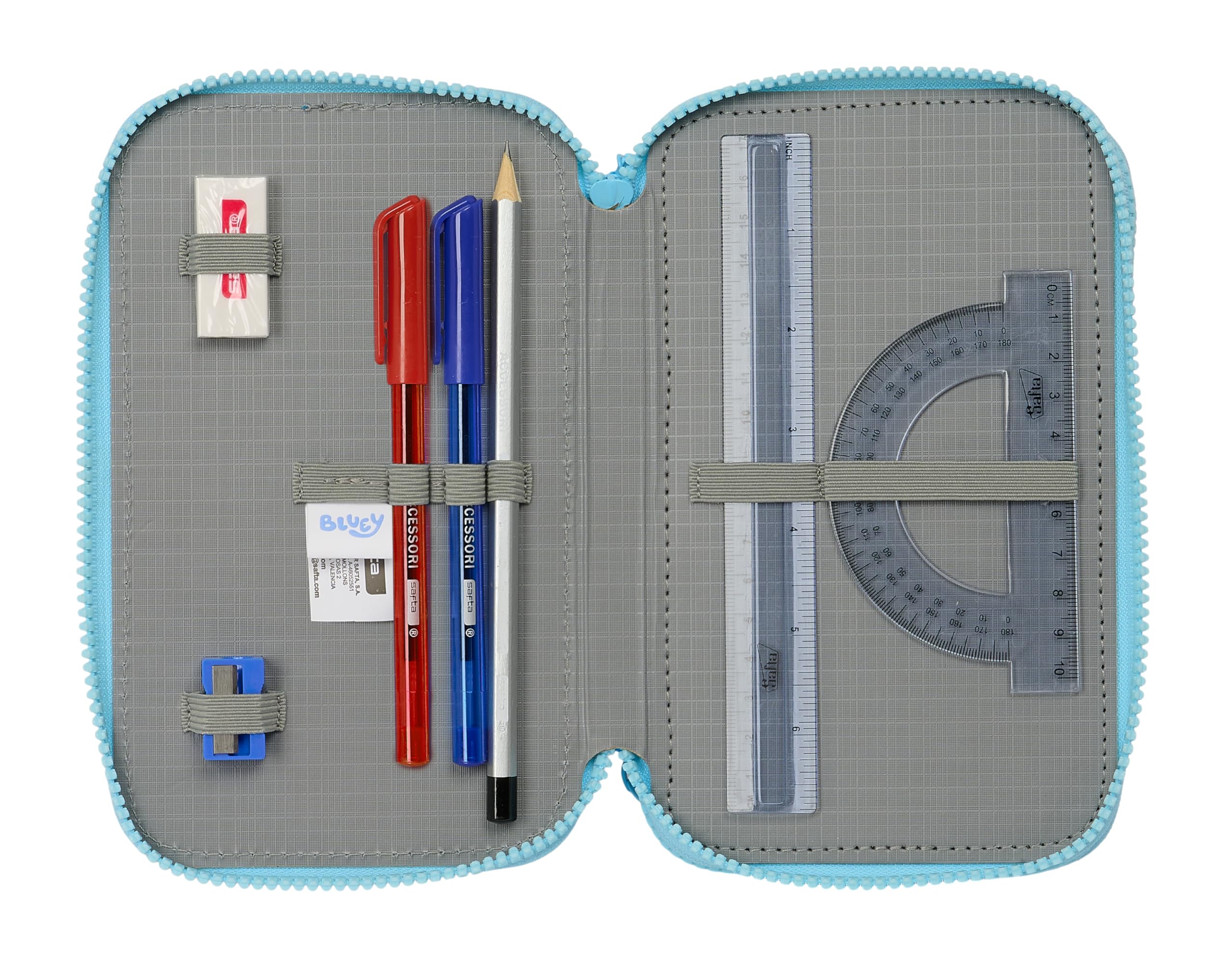 Safta Blue, School Pencil Case with 36 Tools Included, Children's Pencil Case, Child, Ideal for Children from 5 to 14 Years - Image 4