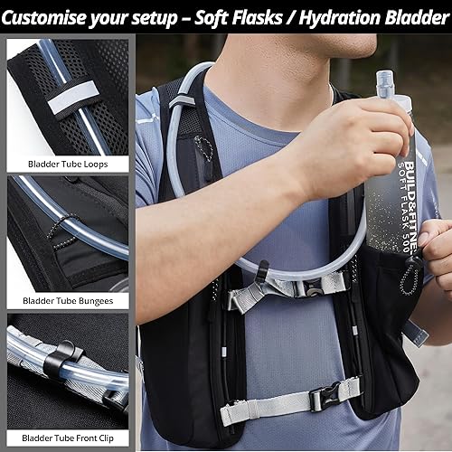 Miniatura 4 de Running Hydration Vest for Women and Men. Reflective, 8 Pocket, Quick Dry, Water-Resistant, Breathable, Adjustable Backpack for Runs, Hiking,