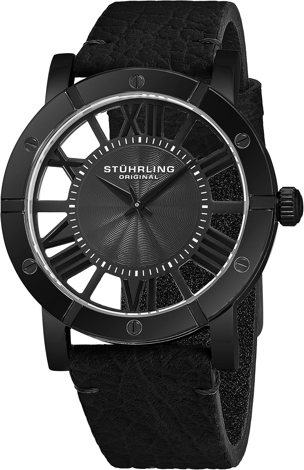 Stuhrling Original Reloj para hombre Correa de cuero - Movimiento de cuarzo suizo Ronda - Reloj deportivo - 881 Relojes para hombre Colección