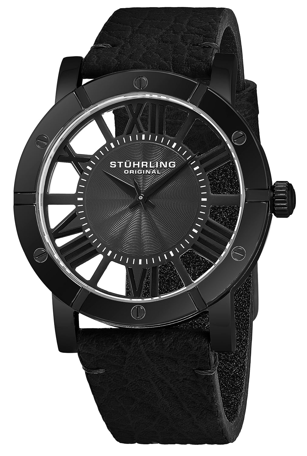 Stuhrling Original Winchester Mens Black Watch With Black Strap