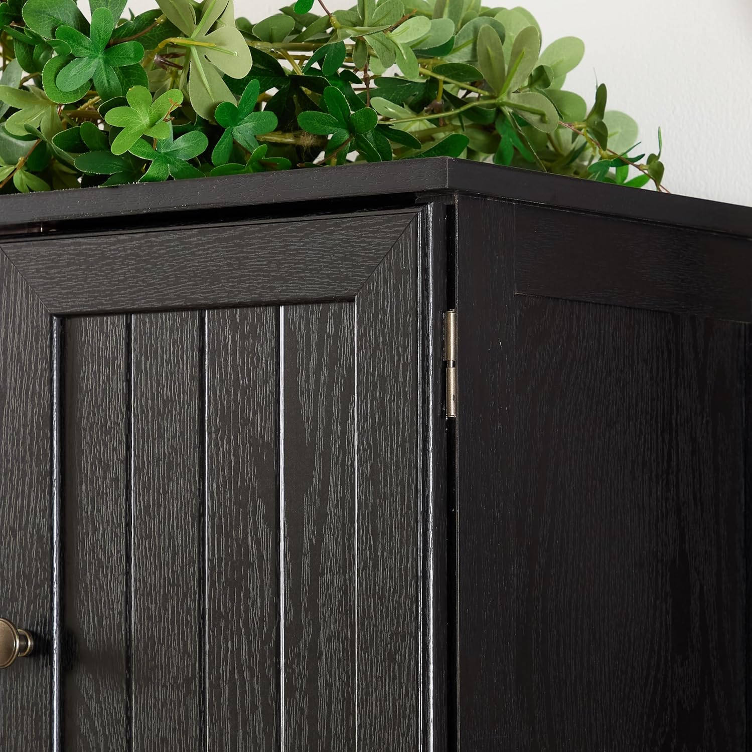 Casaphoria 72“ Pantry Corner Cabinet, Wooden Corner Storage Cabinet with Adjustable Shelves for Living Room, Black
