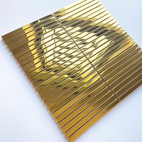 Miniatura 2 de Azulejo de espejo plateado de mosaico de metal montado en malla de acero inoxidable plateado para cocina, baño, ducha, piso, chimenea, estufa (caja