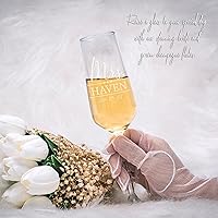 Vista 6 de Copas de champán personalizadas para novia y novio, juego de 2, 9 diseños, copas de champán para compromiso con nombres y fecha, corazones