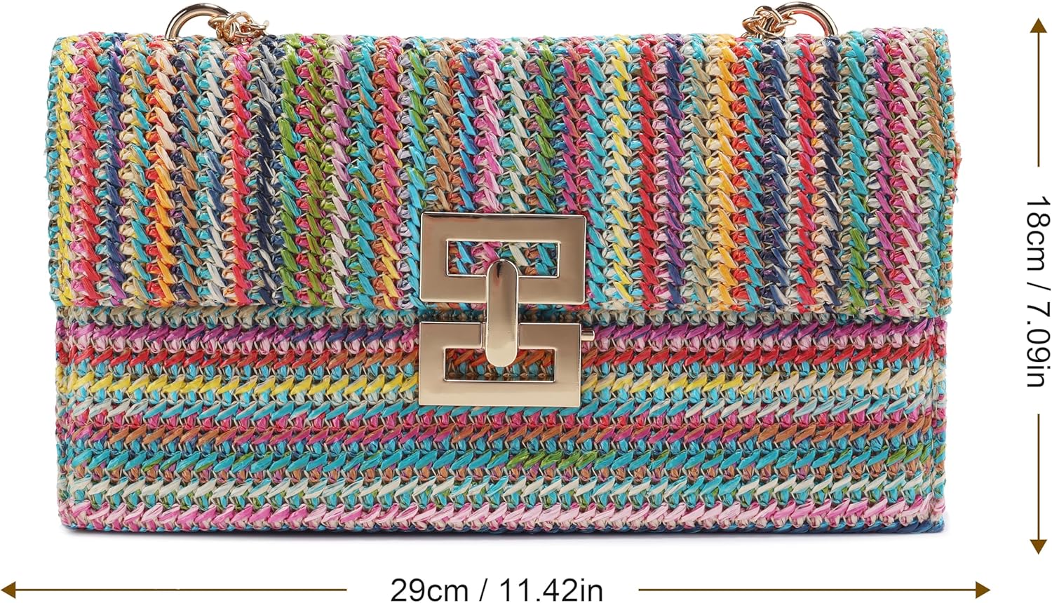 Gionforsy Women Straw Clutch Purses Summer Bags Beach Purse Bag Boho Shoulder Bag Crossbody for Vacation - Image 7