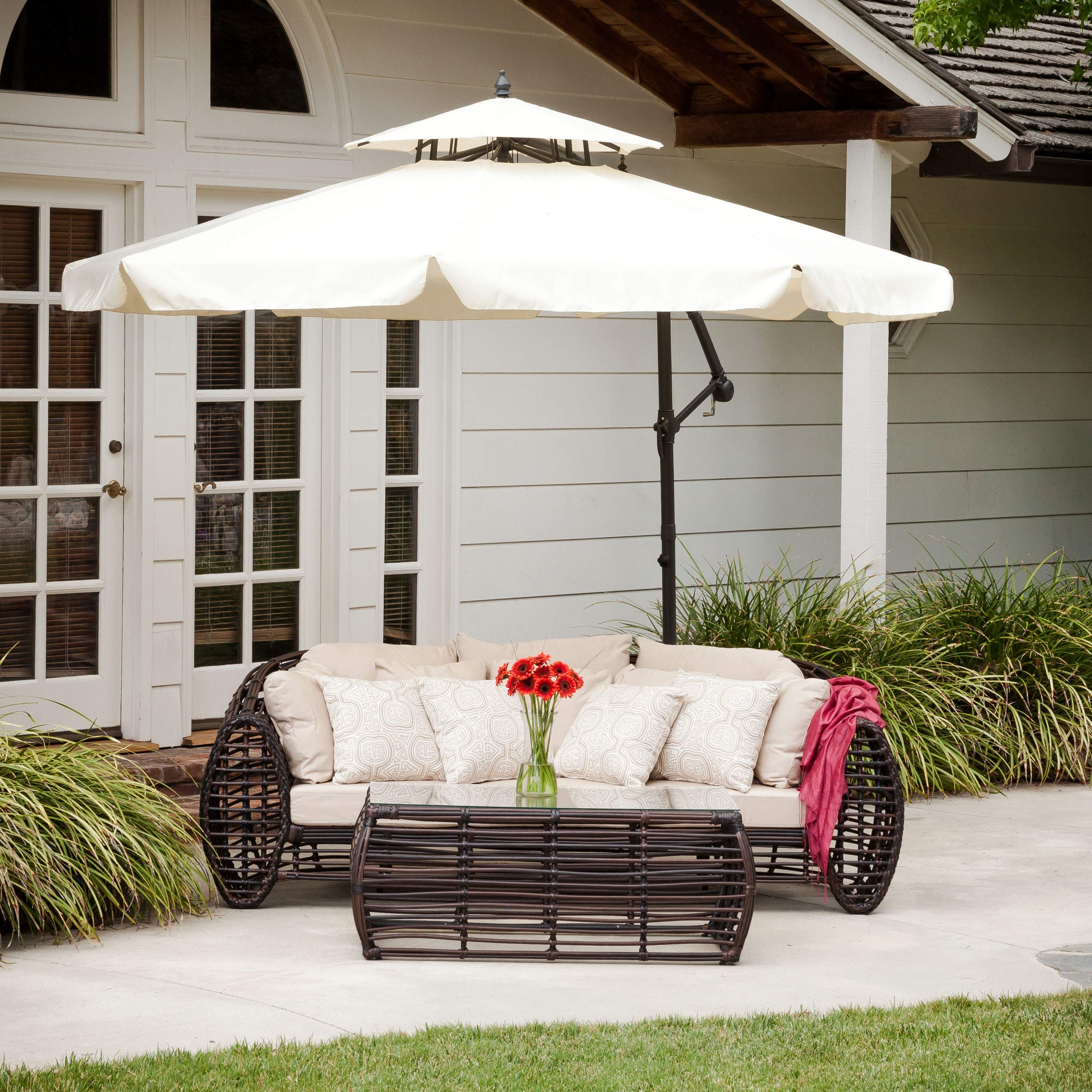 banana frame patio umbrella Amazon.com : Christopher Knight Home Baja Banana Canopy Sunshade, Beige :  Patio, Lawn & Garden
